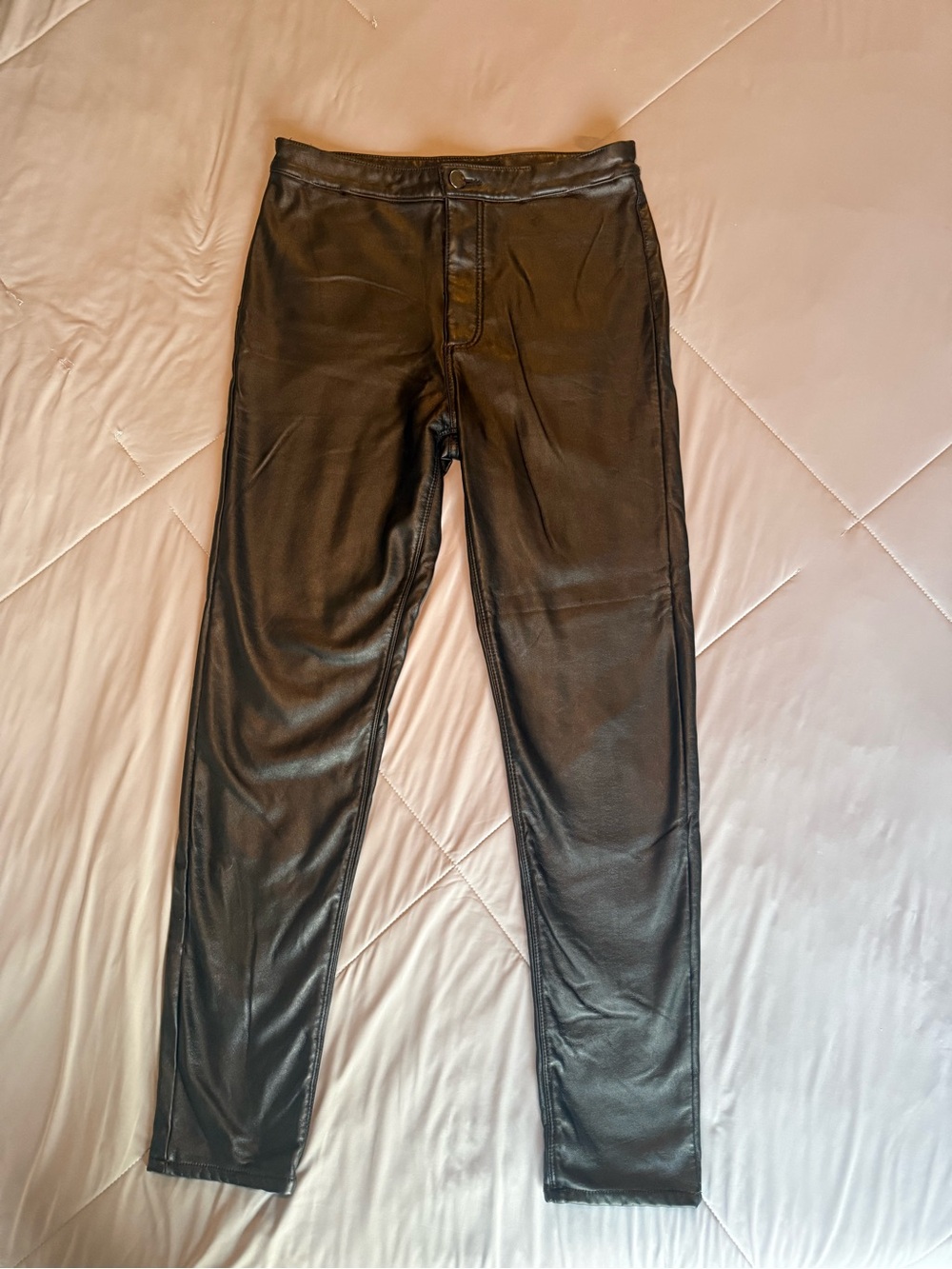 Ashley Mason Black Faux Leather Skinny Jeans Leather Pants